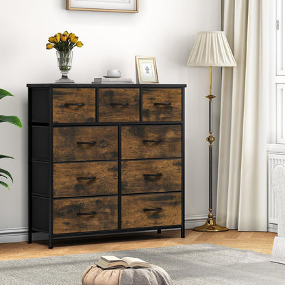 YITAHOME Kommode 9 Stoffschubladen Aufbewahrungsschrank