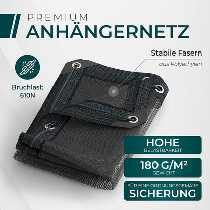 Feinmaschiges Anhängernetz 3,5x5m – Ladungssicherung mit Gummizug