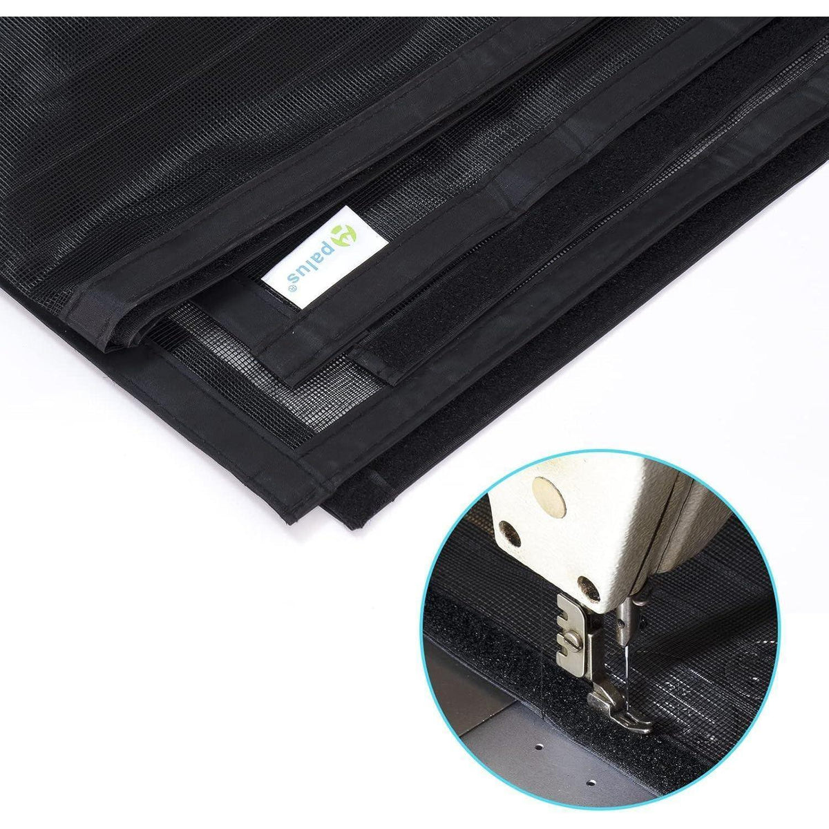 Magnetischer Fliegengitter Tür 110x210cm Schwarz Klebemontage