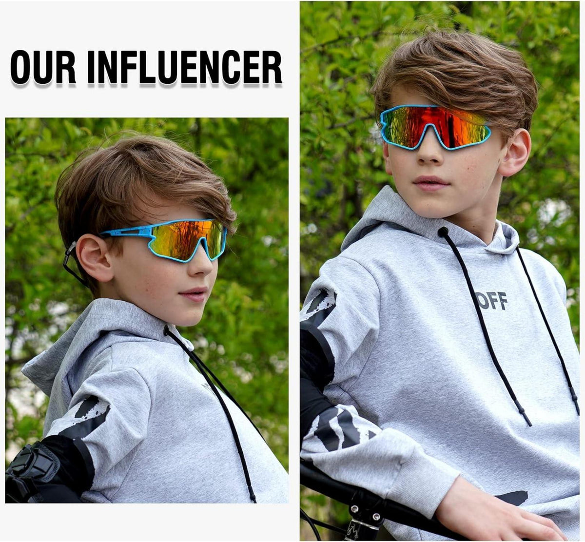 Kinder Baseball Sonnenbrille TR90 Rahmen UV400 Sportradfahren