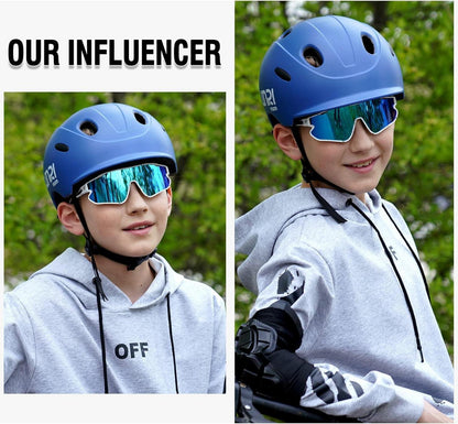 Kinder Sonnenbrille Jugend Sport UV400 Baseball TR90 Rahmen Schwarz