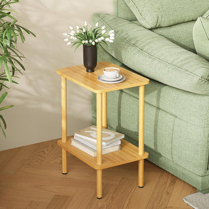 Beistelltisch Holz 2 Tier Schmal 40x30x52cm Stauraum inkl. Aufbau
