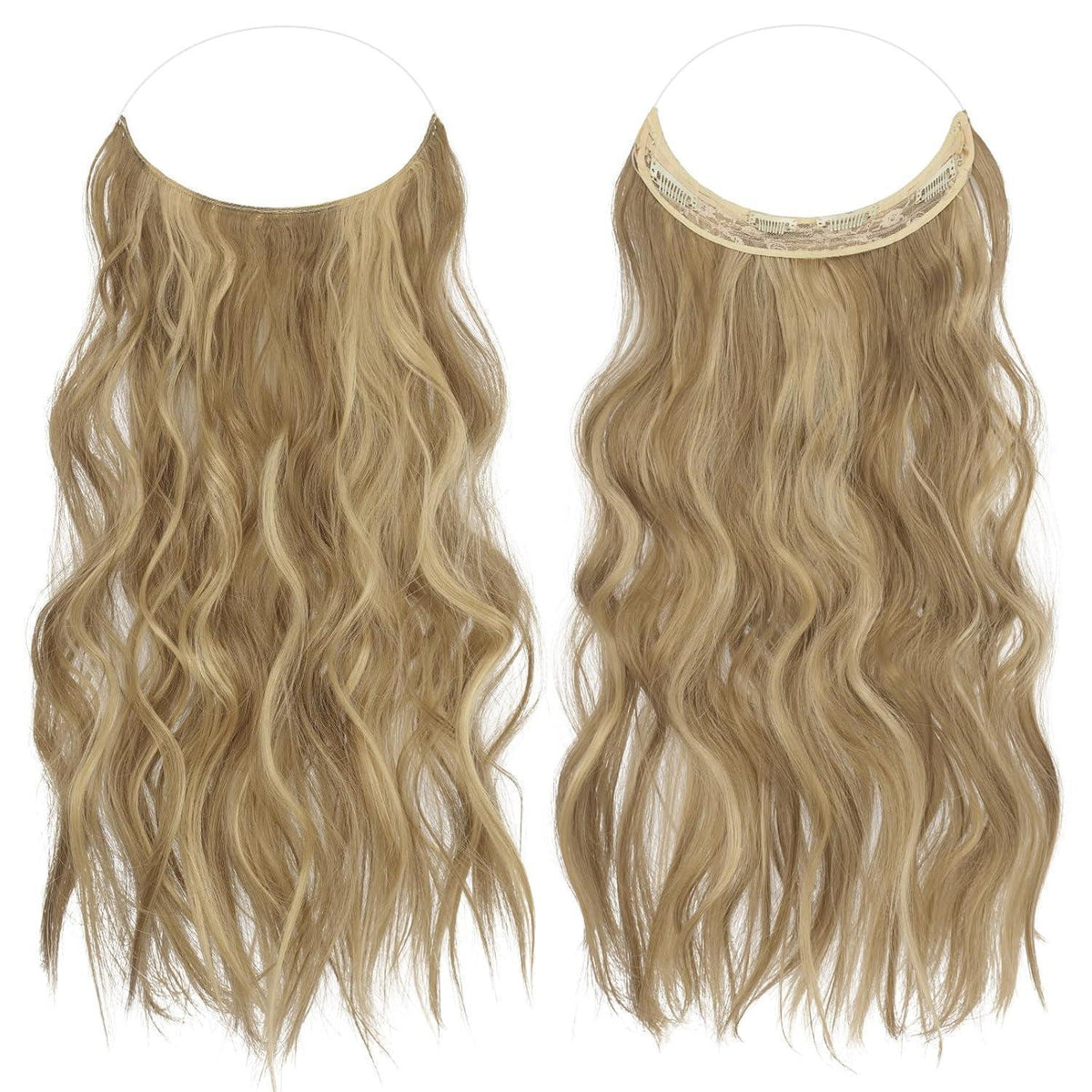Haarverlängerung gewellt, hellbraun & blond, 50cm