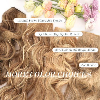 Haarverlängerung gewellt, hellbraun & blond, 50cm