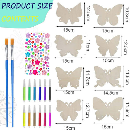 DIY Butterfly Windspiel Bastelset für Kinder mit Holzmalerei