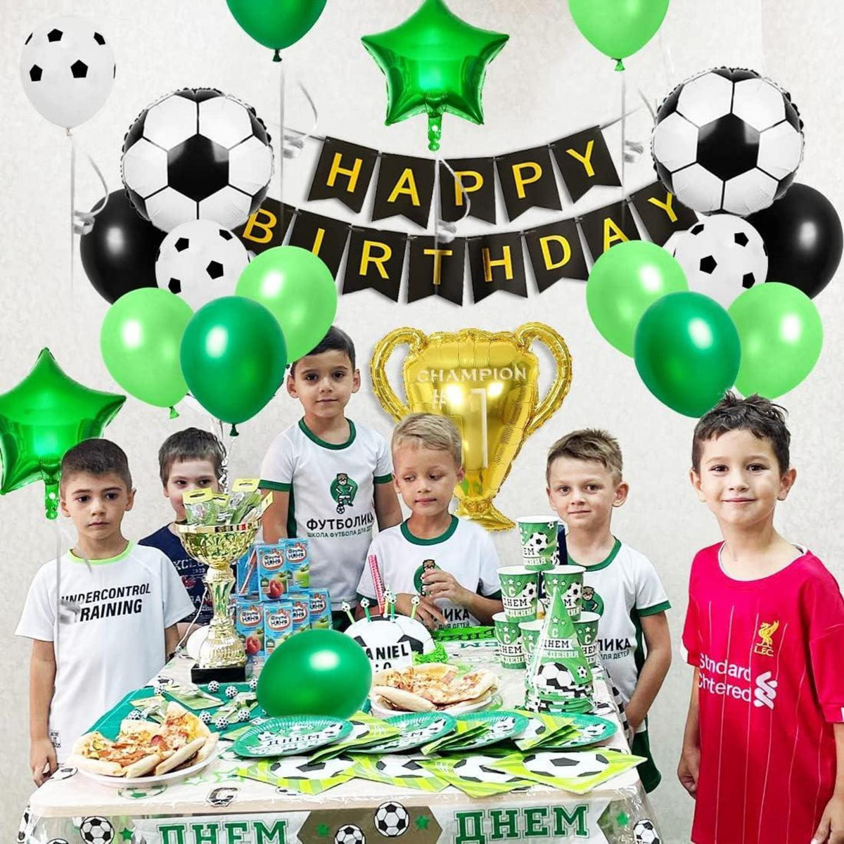 Fußball Geburtstag Deko Set 8 Jahre Junge Party Luftballon Trophäe