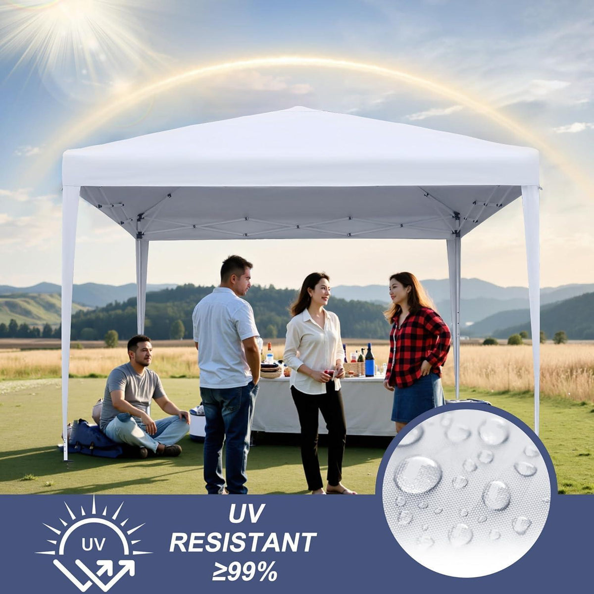 Faltpavillon 3x3m mit Seitenteilen – Garten & Partyzelt