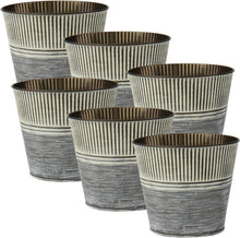 6er Set Blumentöpfe verzinkter Stahl moderne Deko drinnen draußen