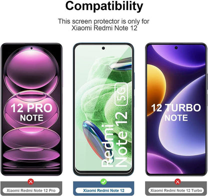 Panzer Schutz Glas Xiaomi Redmi Note 12 5G 4G 3 Stück 9H