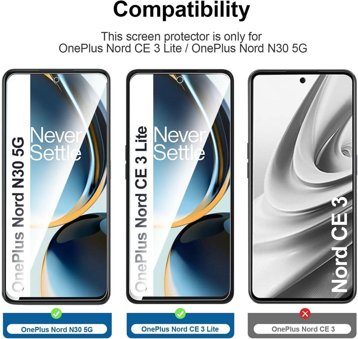 Panzer Schutzglas 3er Pack für OnePlus Nord CE 3 Lite