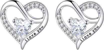 Herz Ohrringe Silber 925 Zirkonia Valentinstag Muttertag Geschenk