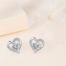 Herz Ohrringe Silber 925 Zirkonia Damen Ohrstecker