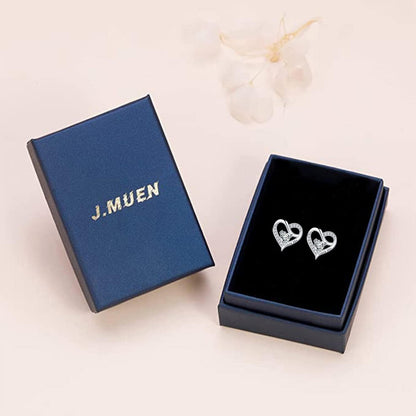 Herz Ohrringe Silber 925 Damen Ohrstecker Zirkonia Geschenk Mama