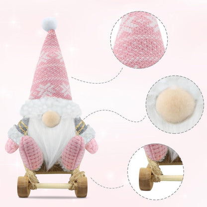 3er Set Weihnachtswichtel Figuren Rosa - Skandinavische Weihnachtsdeko