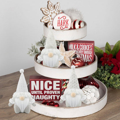 Set Gehydy Weihnachtswichtel Figuren Weiß - Weihnachtsdeko für Home und Küche