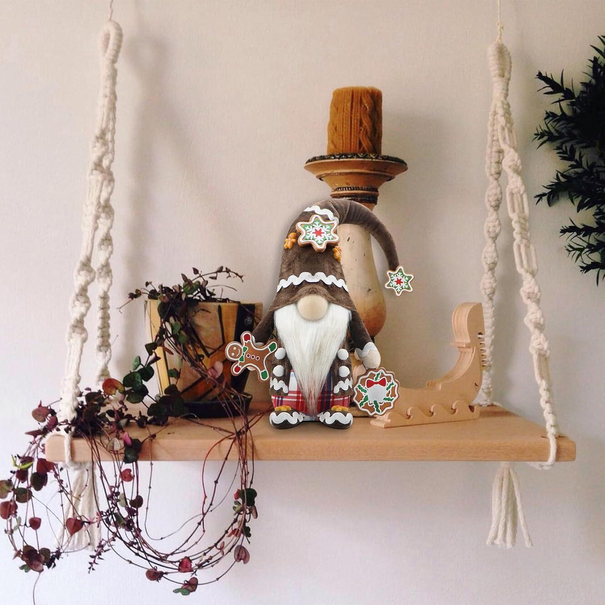 Weihnachtswichtel Figuren 43cm Braun Deko Zubehör Christmas Home Küche