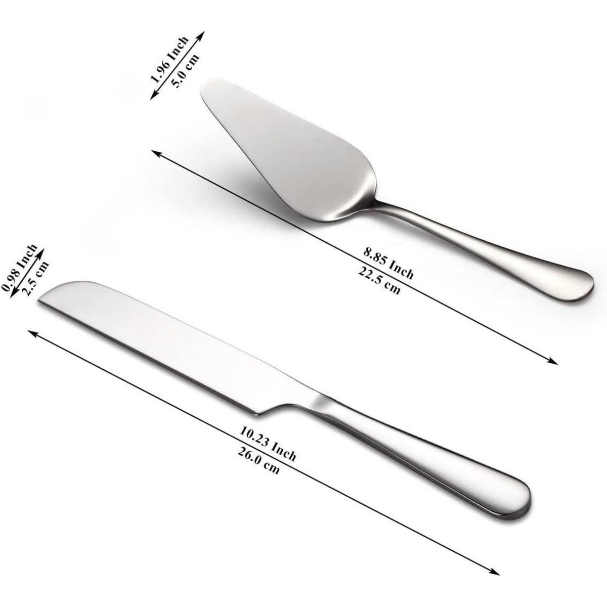 Hochzeits Tortenmesser & Server Set Edelstahl Silber