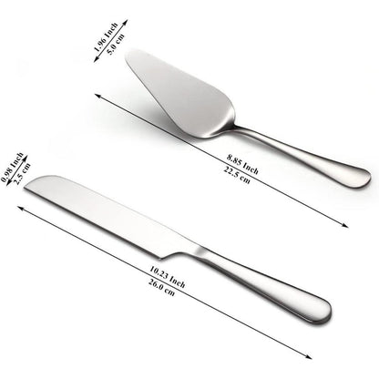 Hochzeits Tortenmesser & Server Set Edelstahl Silber