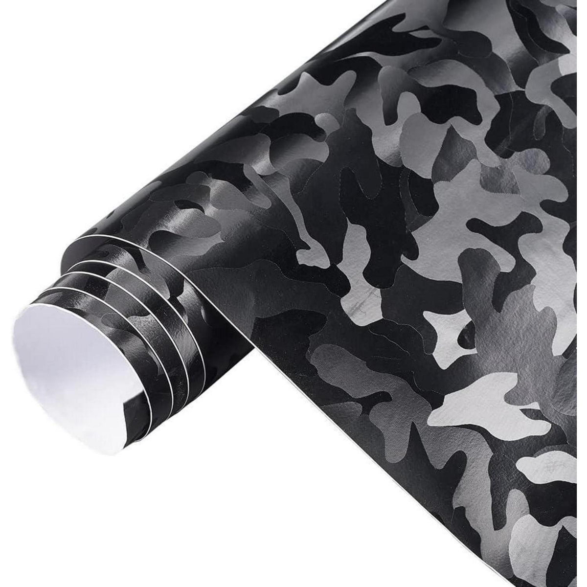 Autofolie Camouflage Schwarz Glänzend Matt – Car Wrapping Folie 45x152cm