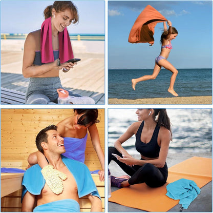 Mikrofaser Handtuch Set Sporthandtuch Reise Strandtuch 2er Pack