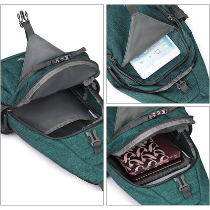 Sling Bag Rucksack mit Diebstahlschutz, Dunkelgrün
