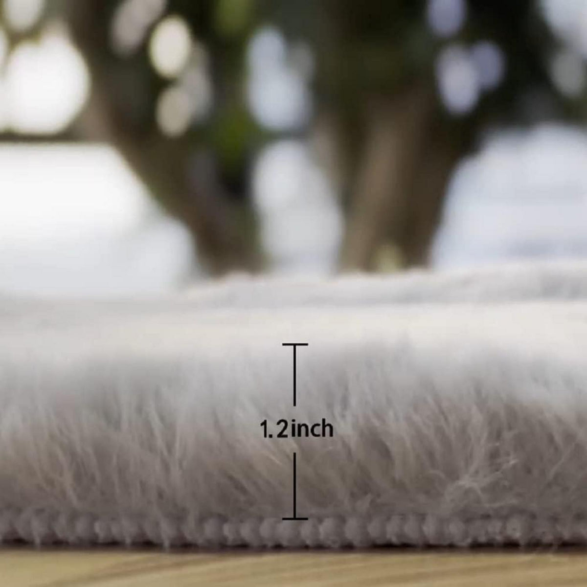 Flauschiger Läufer 60x305 cm Grau – Weicher Kunstfell Teppich