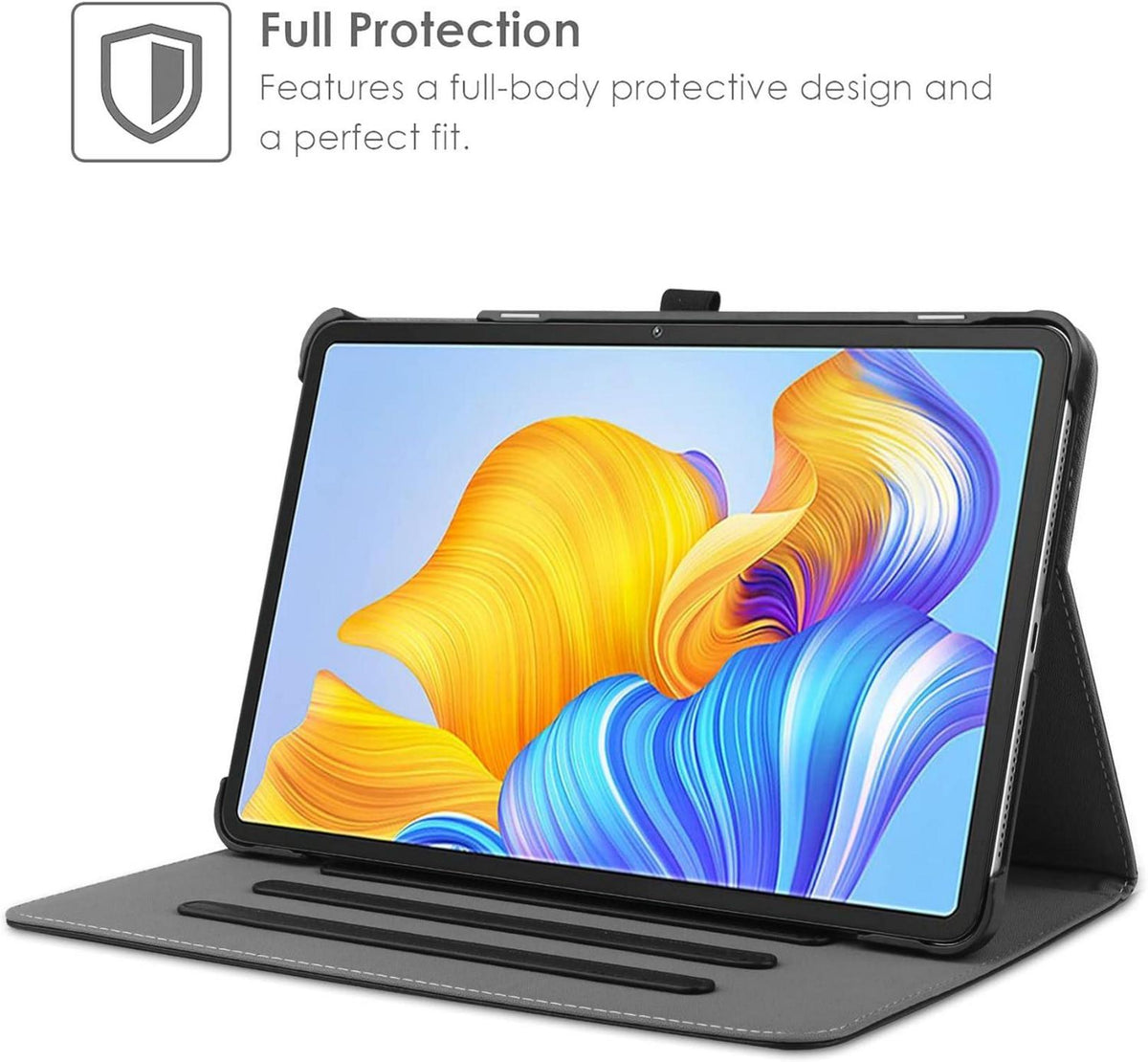 Honor Pad 8 Tablet 12 Zoll Hülle PU Leder Stand Folio Multi-Viewing Schwarz