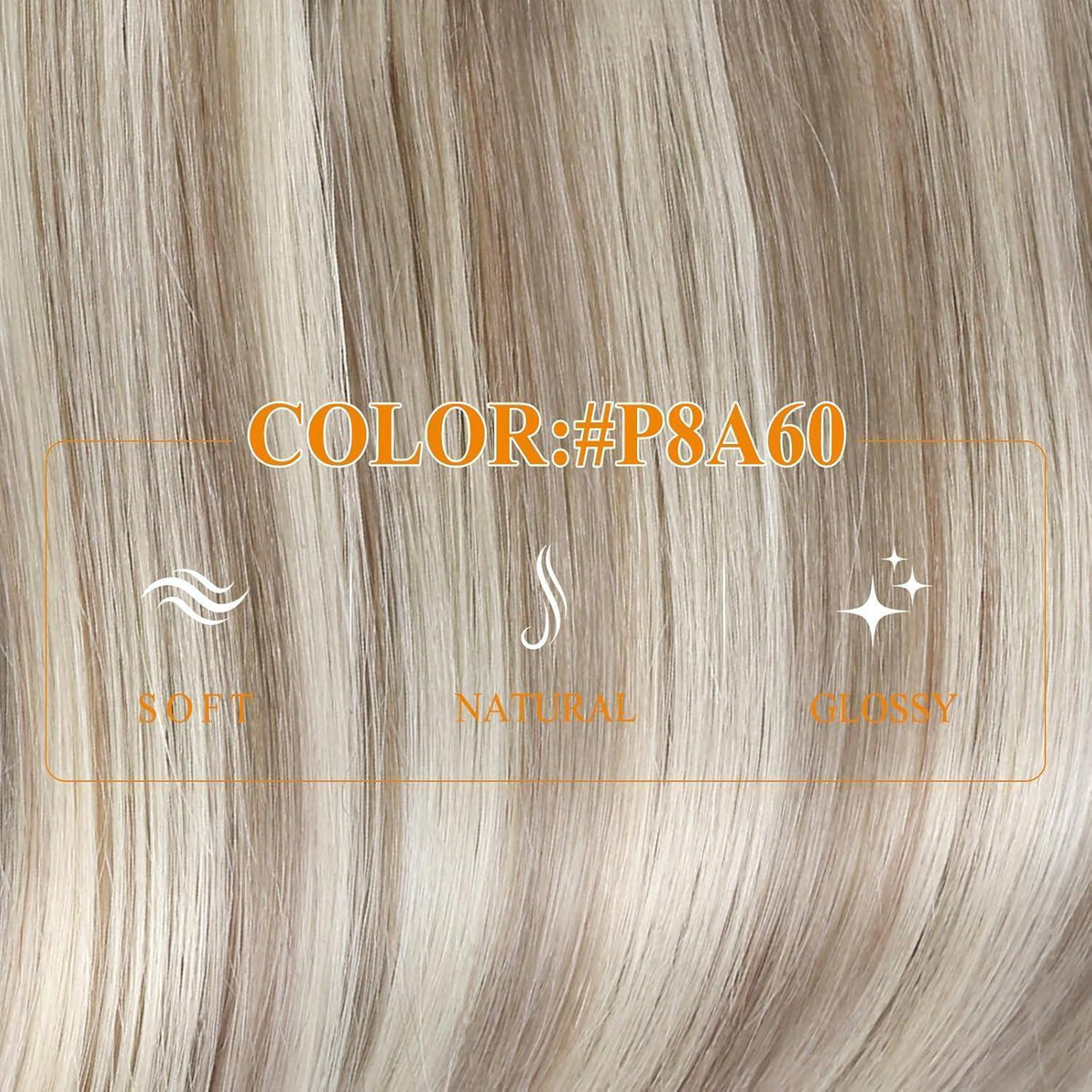 Echthaar Wire Extension Braun Aschblond Platinblond 40cm