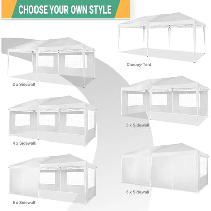 Faltpavillon 3x6m wasserdicht mit 6 Seitenwänden & UV-Schutz