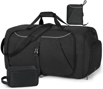 Faltbare Reisetasche 65L Sporttasche mit Schuhfach Weekender Urlaub