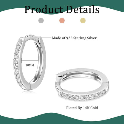 Silber Ohrringe Set Damen 925 Zirkonia Creolen Ohrstecker