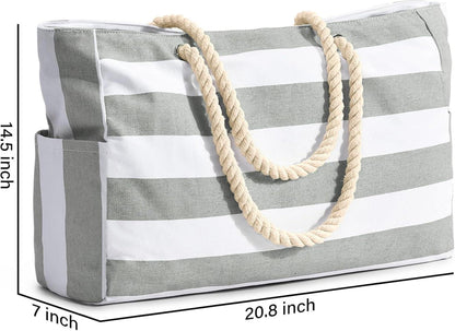 oscaurt Strandtasche XXL Damen Tote Bag Umhängetasche mit Reißverschluss