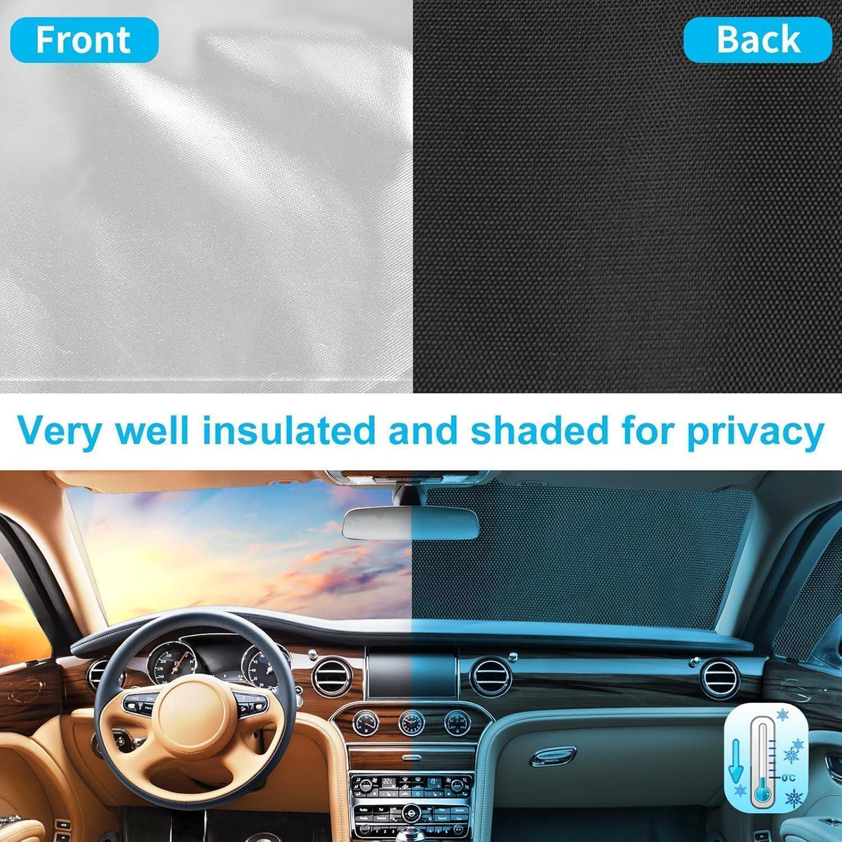 Thermo Windschutzscheibenabdeckung für VW T5 & Caddy (2010-2020)