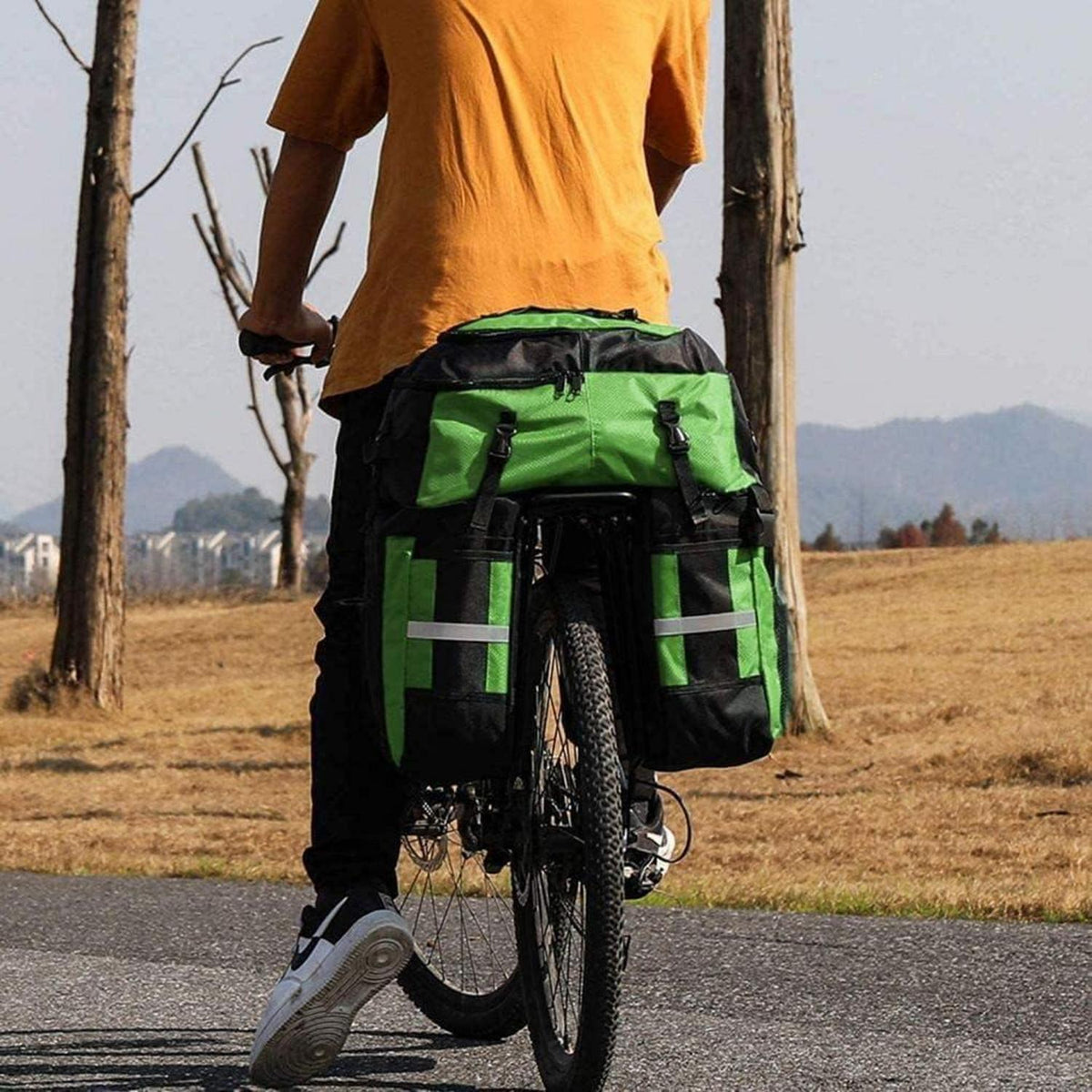 Fahrradtaschen 3-in-1 Gepäckträger 70L wasserdicht Grün