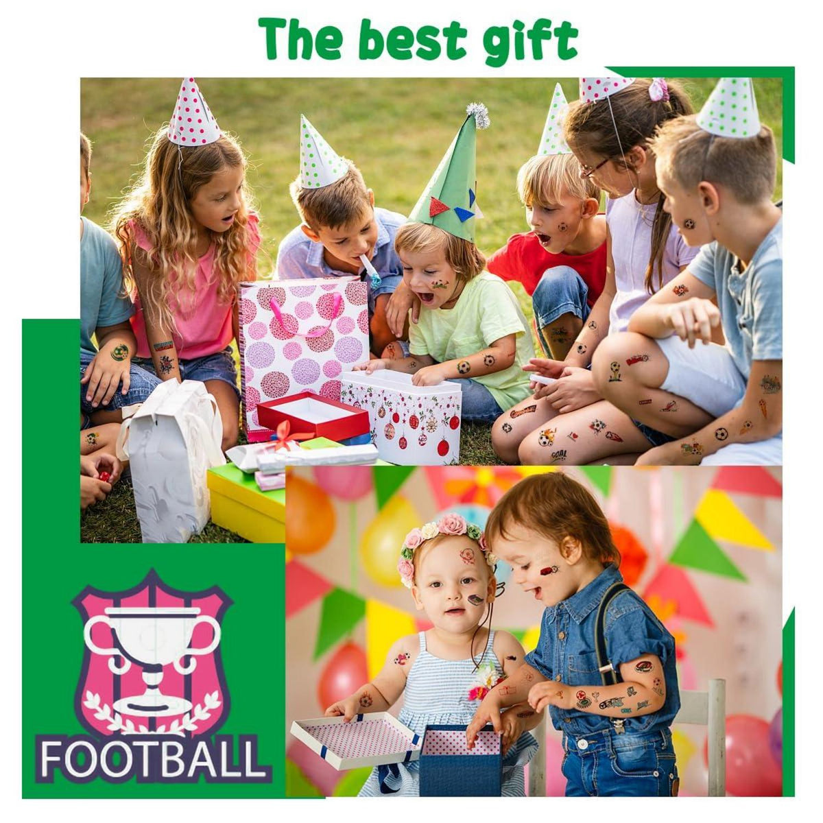 Leuchttattoos Fußball Kinder 10 Blätter Fussball Tattoos