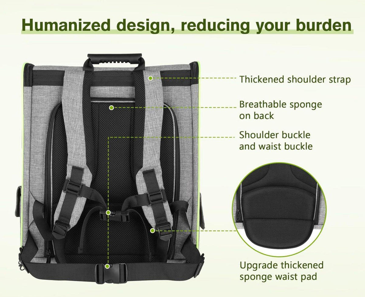 Hunderucksack Katzenrucksack XL Grau Erweiterbar Mesh
