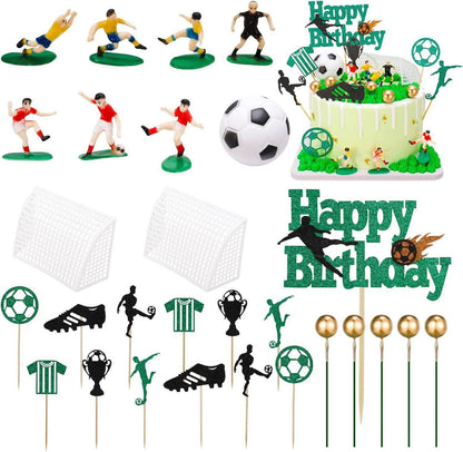 Fußball Kuchen Deko Set Tortendeko Party Geburtstag 28-teilig