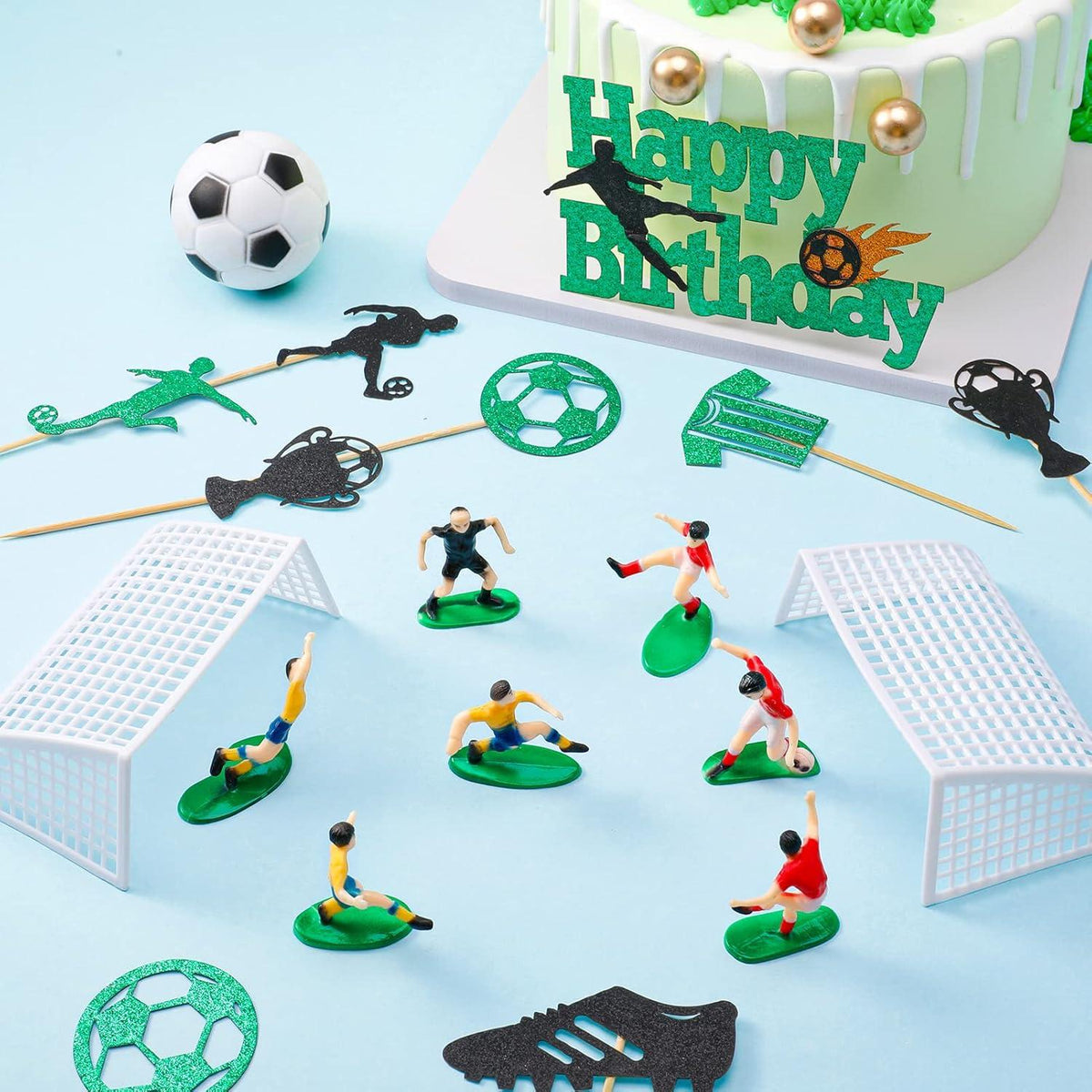 Fußball Kuchen Deko Set 28-teilig Geburtstag Topper Party DIY