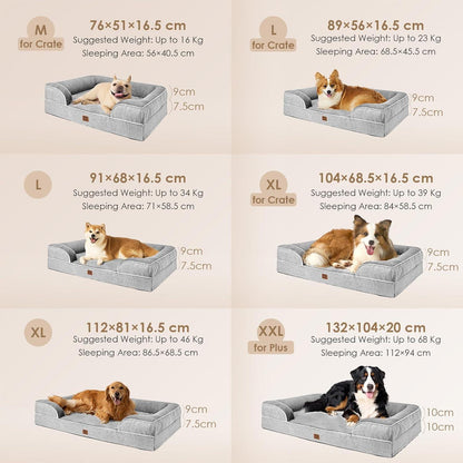 Orthopädisches Hundebett XXL mit Memory Foam, Grau
