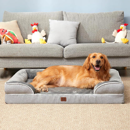 Orthopädisches Hundebett XXL mit Memory Foam, Grau