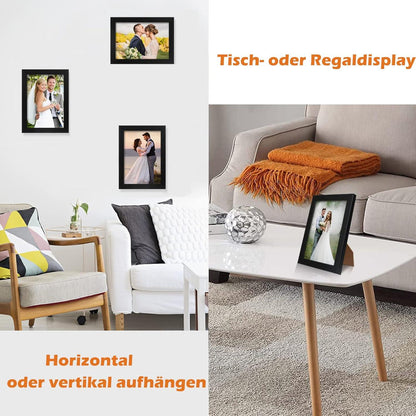 A4 Bilderrahmen 21x30cm Kinderzeichnungen Fotorahmen Schwarz 2er Set