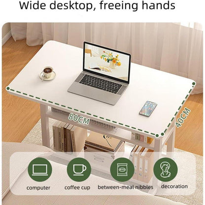 Mobiler Computer-Schreibtisch höhenverstellbar 80x40x60-90