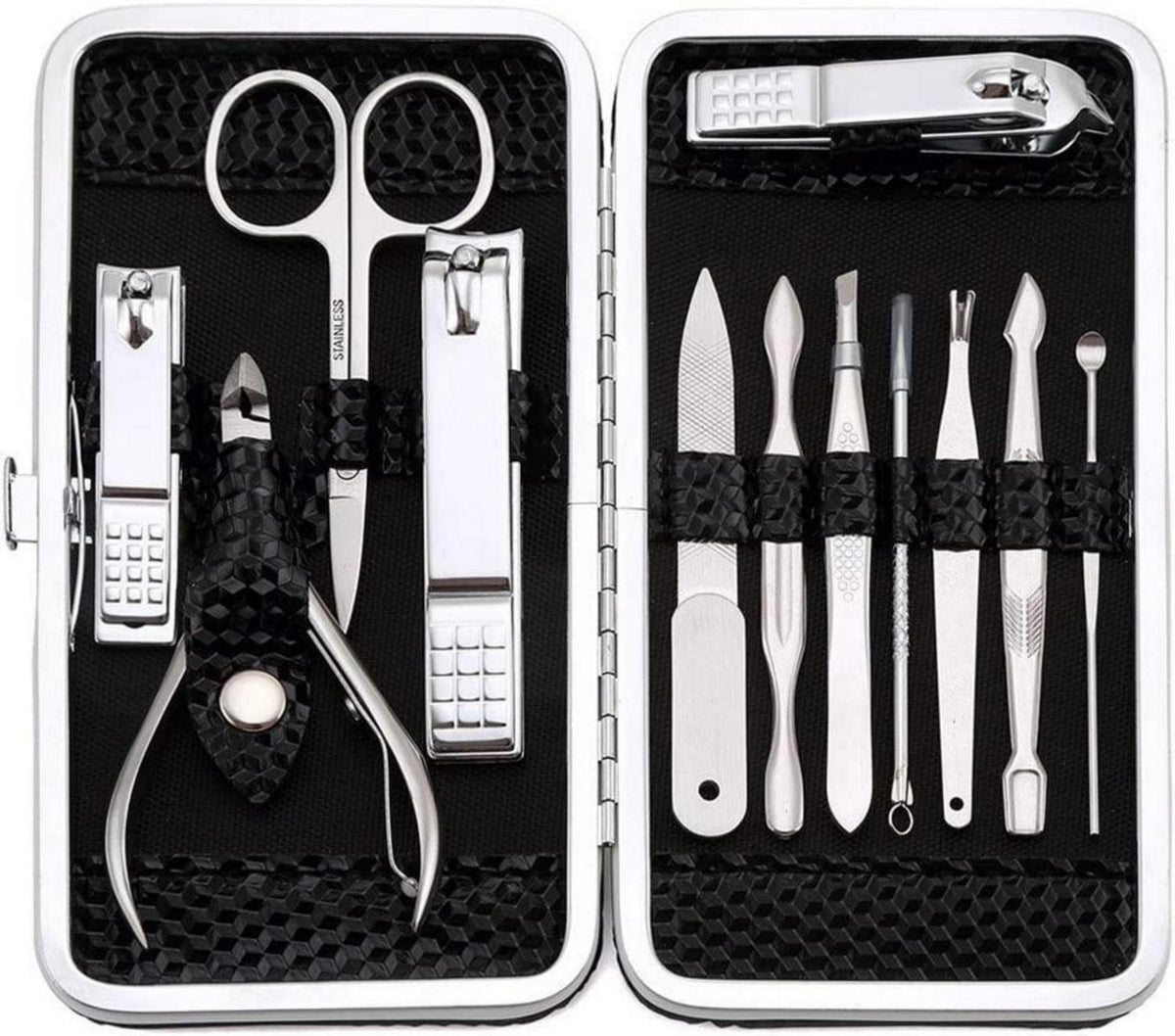 Maniküre Set Edelstahl Nagelpflege Werkzeuge Schwarz