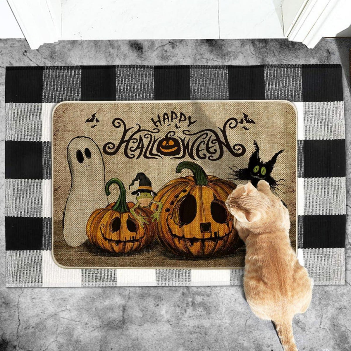 Halloween Fußmatte Geist Frosch 40x60 cm Dekoration Innen Außen