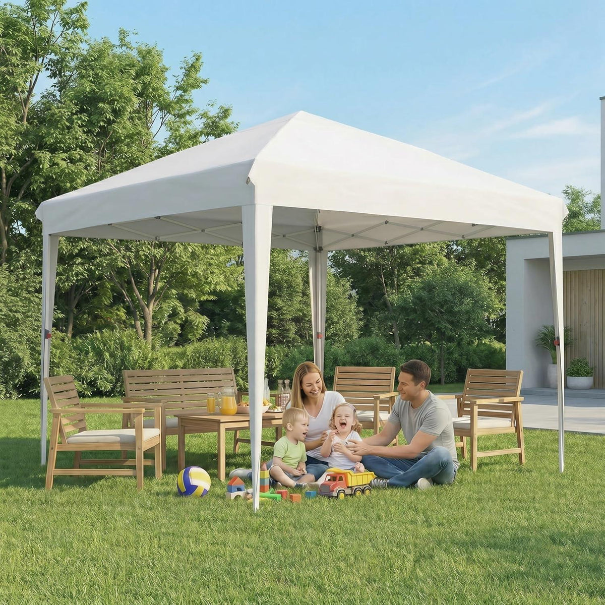 3x3m Faltpavillon wasserdicht mit 4 Seitenteilen – Partyzelt & Gartenpavillon