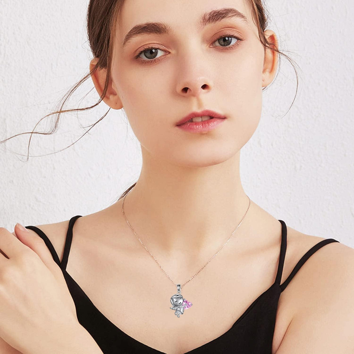 VONALA Hochlandkuh Faultier Engel Mädchen Kette 925 Silber Halskette