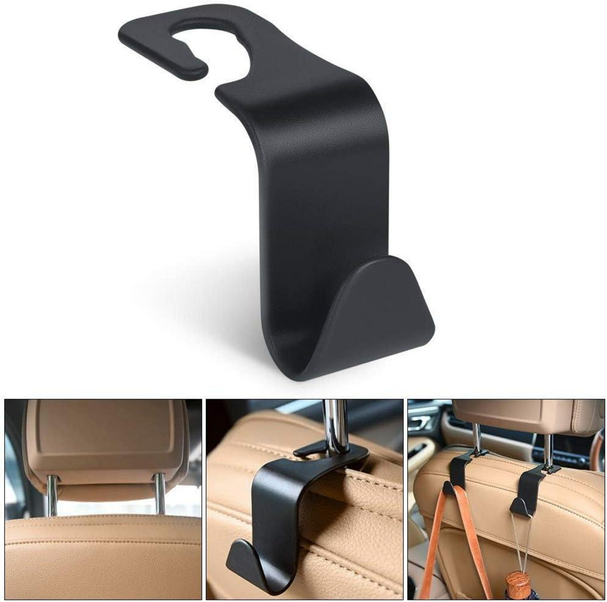 URAQT Auto Kopfstützen Haken Schwarz 4er Set Organizer KFZ Zubehör