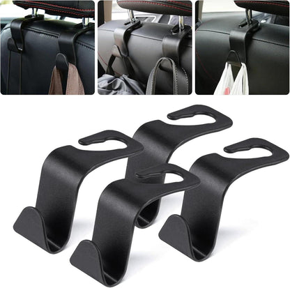 URAQT Kopfstützen Auto Haken Schwarz 4 Stück Organizer Kunststoff KFZ Zubehör