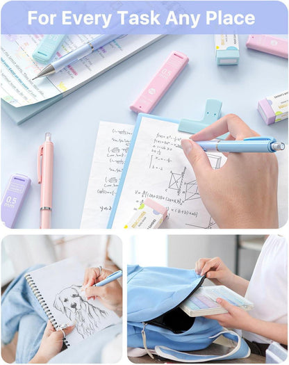 Pastell Druckbleistift Set mit 360 HB Bleistiftminen, 3 Radiergummis 3