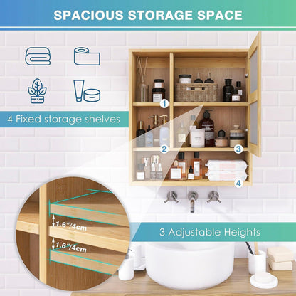 Bambus Badezimmerschrank mit